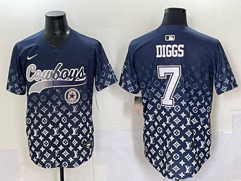 Men 2025 Dallas Cowboys #7 Diggs Drak blue Nike Limited NFL Jersey style 038->dallas cowboys->NFL Jersey